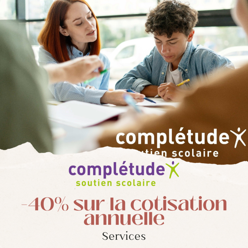 Réduction de 40% sur la cotisation annuelle chez Complétude
