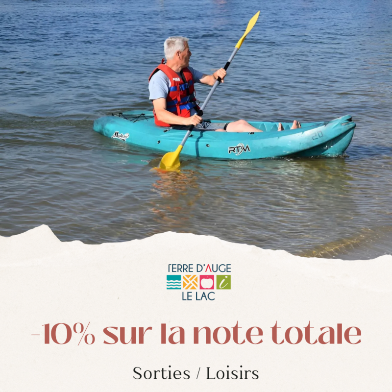 Réduction de 10% sur le Kayak au Lac Terre d'Auge
