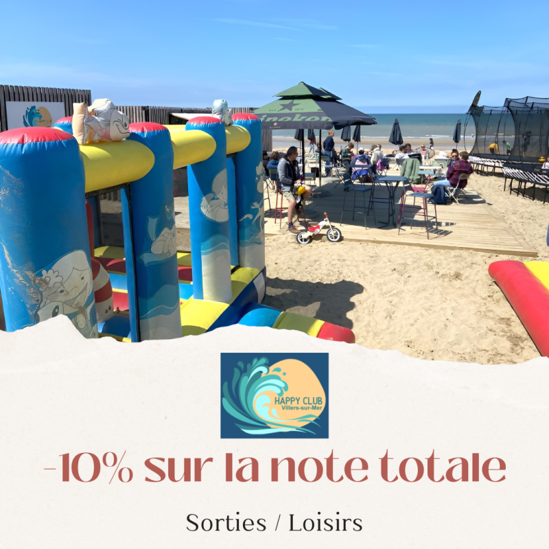 Réductions de 10 % sur l'Happy club de Villers