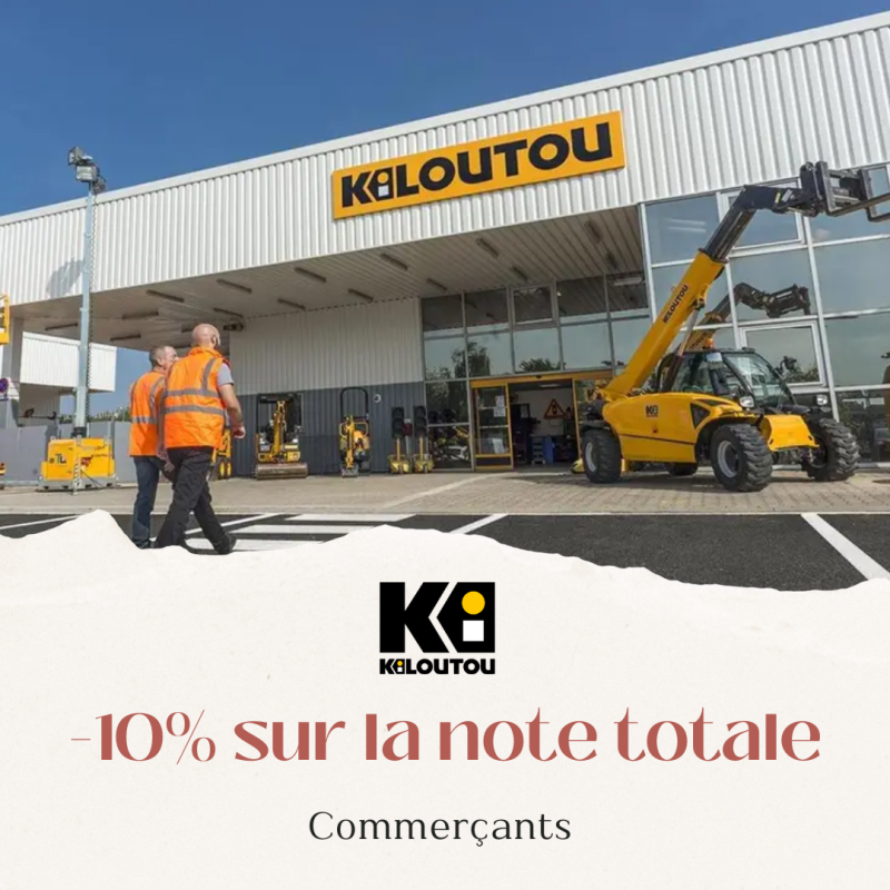 Réduction de 10% chez Kiloutou (hors tarifs déjà remisés)