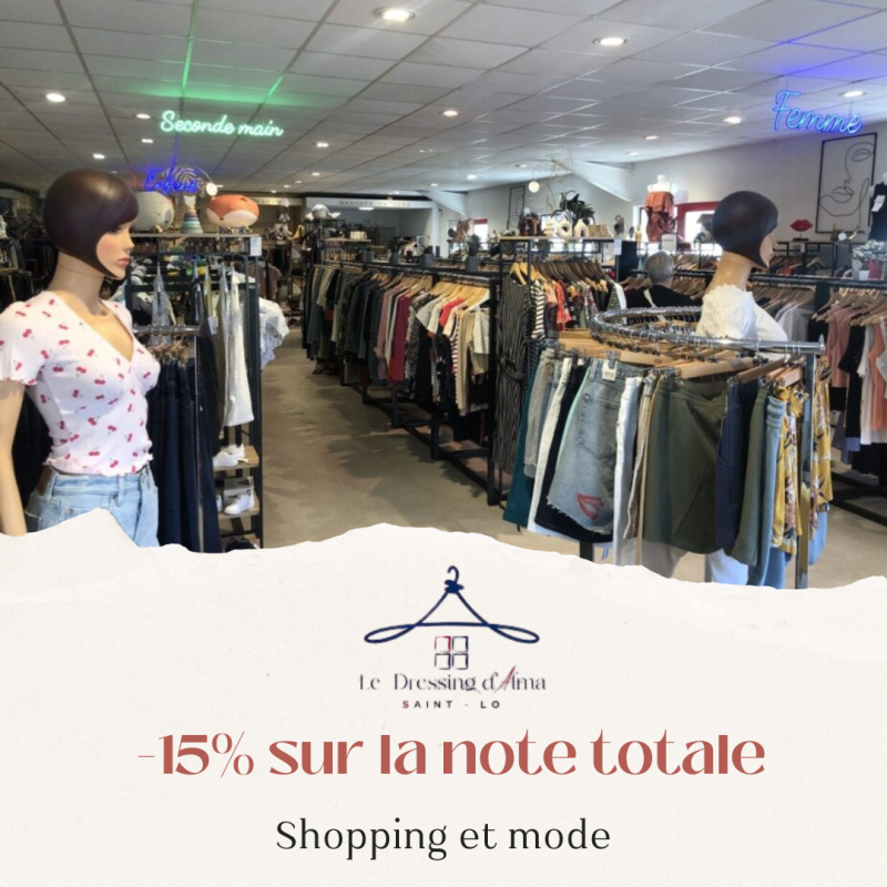Réduction de 15% chez Le Dressing d'Alma à Saint-lô